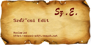 Szücsi Edit névjegykártya